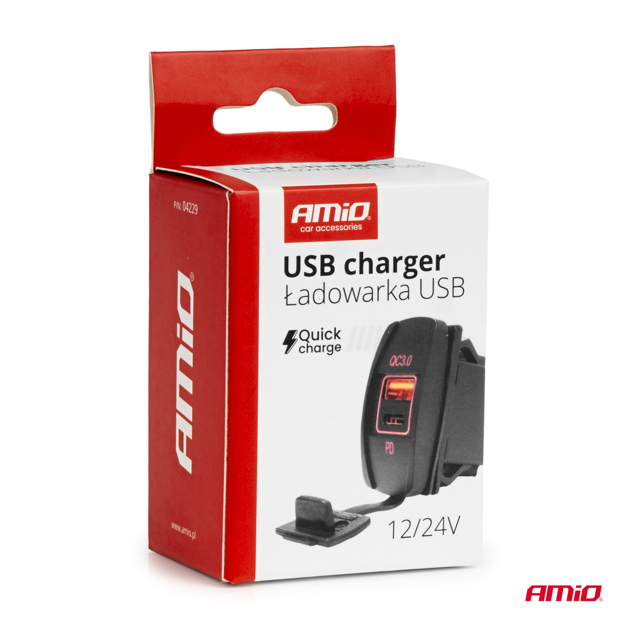 Ładowarka samochodowa z gniazdami USB wodoodporna w kształcie łódki USB + USB-C QC3.0 12 V 24 V — ujęcie 5