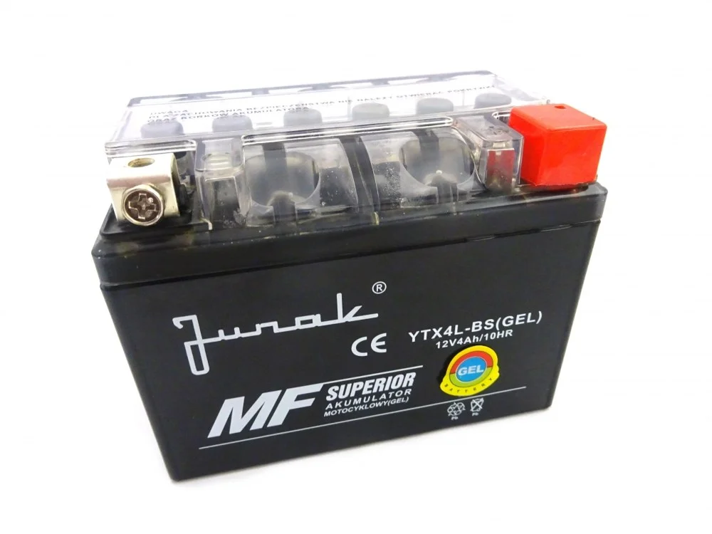 Akumulator Junak 12 V/4 Ah YTX4L-BS (GEL) żelowy (wys.x szer.x dł.) (87*70*113) (spakowane po 10 sztuk) (nr rej.E0011444BW)