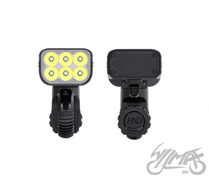 Lampka rowerowa przednia 6 LED aluminiowa — ujęcie 3