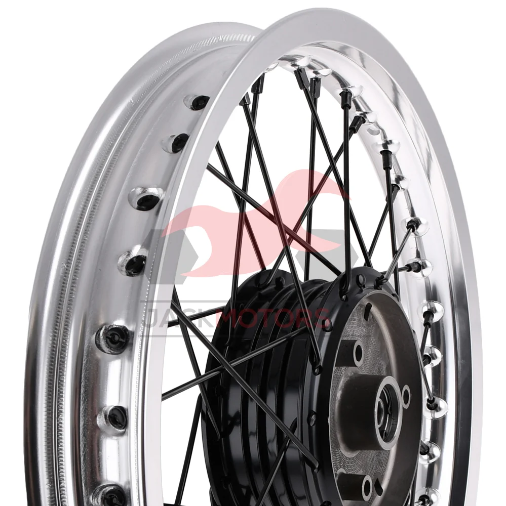 Koło jezdne Simson 1,85 × 16 S50/51/70 aluminium DPR Classic czarna piasta + szprychy — ujęcie 5