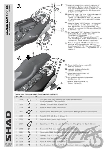 Stelaż kufra centralnego SHAD do Suzuki GSR-600 — ujęcie 3