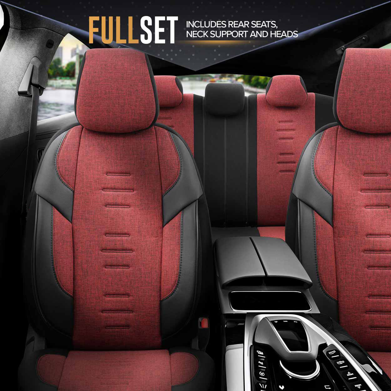 Komplet pokrowców na fotele samochodowe OTOM THRONE 103 RED 3-ZIP — ujęcie 5