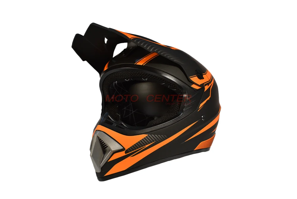 Kask crossowy MPX WL-905 czarny mat/pomarańczowy M — ujęcie 1