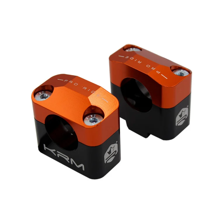 Adapter kierownicy wieżyczki 22 mm / 28,6 mm KRM Pro Ride aluminium CNC czarno pomarańczowe uniwersalne — ujęcie 1