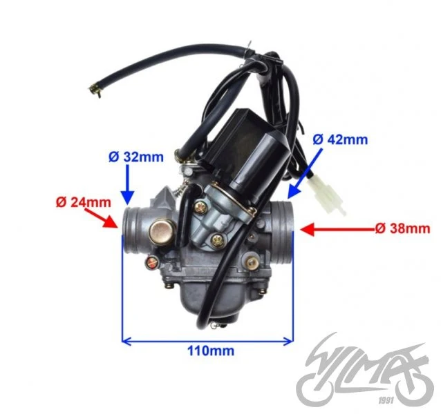 Gaźnik kompletny 125 GY6 4T + dysza 102 — ujęcie 2