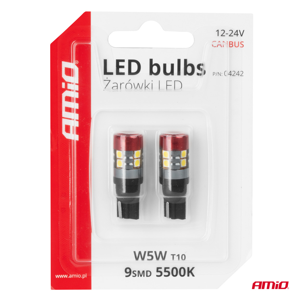 Żarówki LED CANBUS T10 W5W 9 SMD 3030 White 12 V 24 V — ujęcie 5