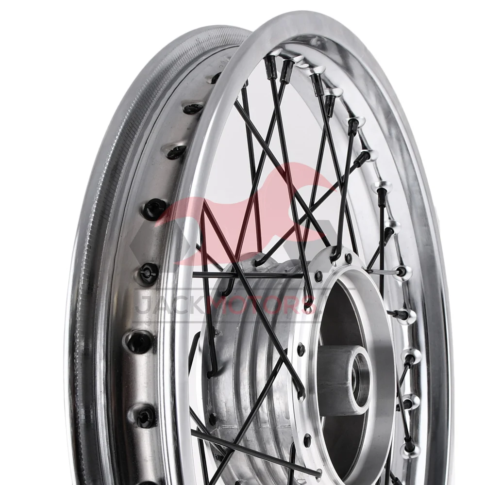 Koło jezdne Simson 1,6 × 16 S50/51 chrom DPR Classic czarne szprychy — ujęcie 3