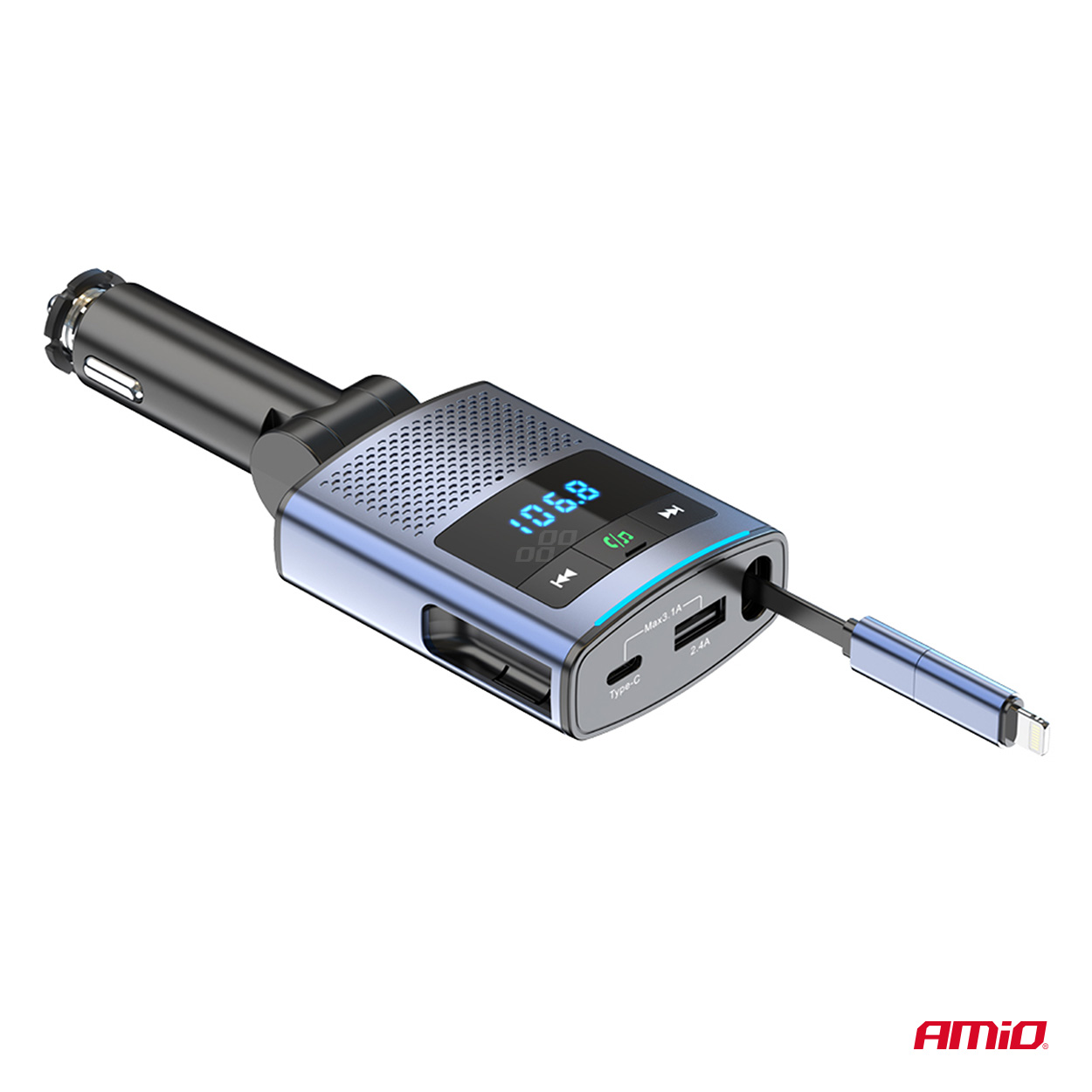 Transmiter samochodowy FM 1×USB-A 1×USB-C 12 V 24 V — ujęcie 11