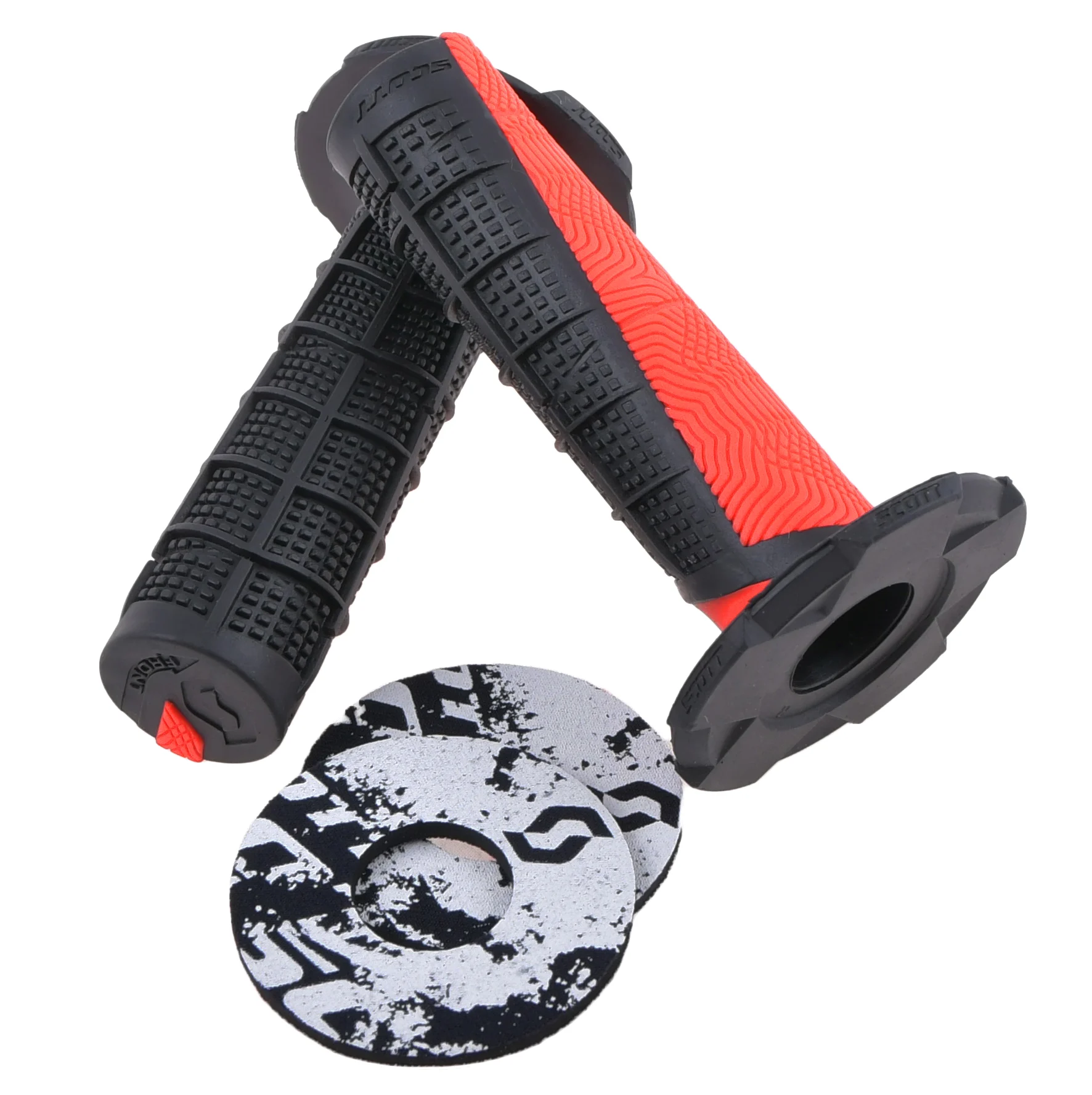Guma manetki Scott duece grips czarno czerwona kpl. — ujęcie 1