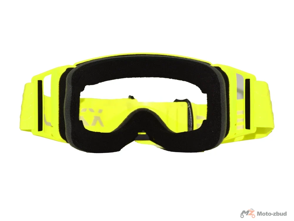 Gogle crossowe BLEXX YH-290 żółty fluo mat/szybka przezroczysta+przyciemniana — ujęcie 3