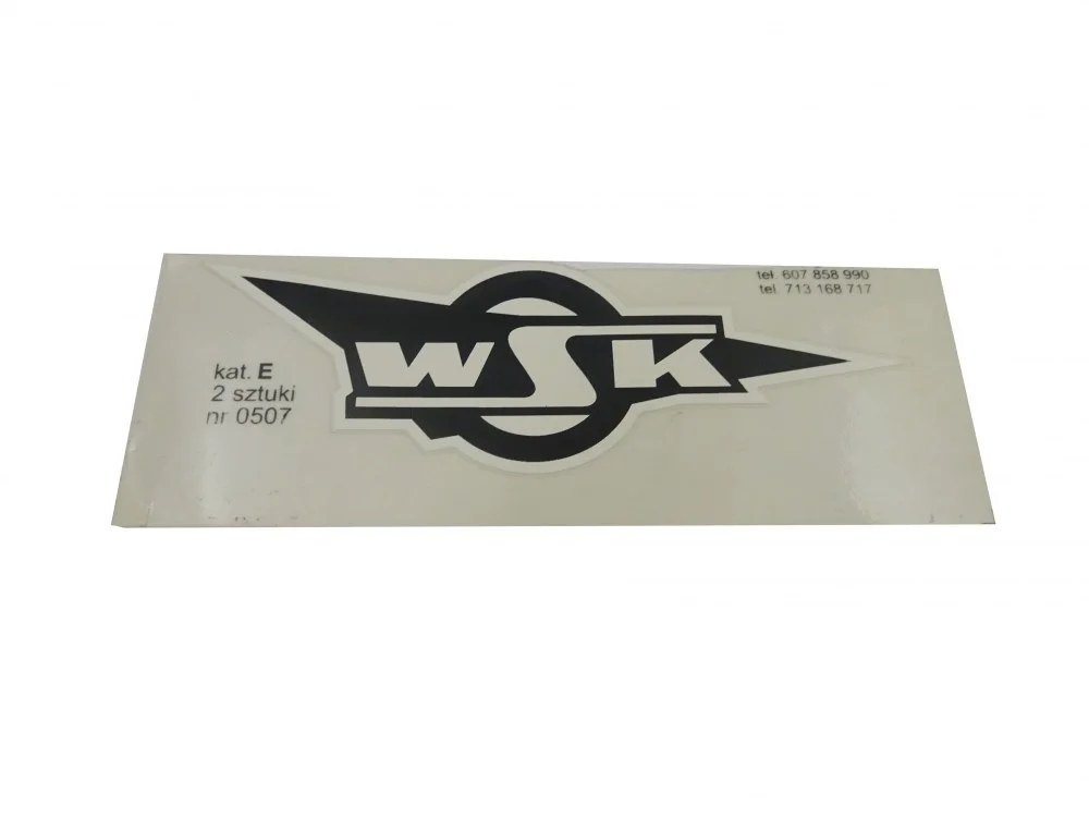 Nalepka WSK prostokątna czarna 100 × 40 mm — ujęcie 1