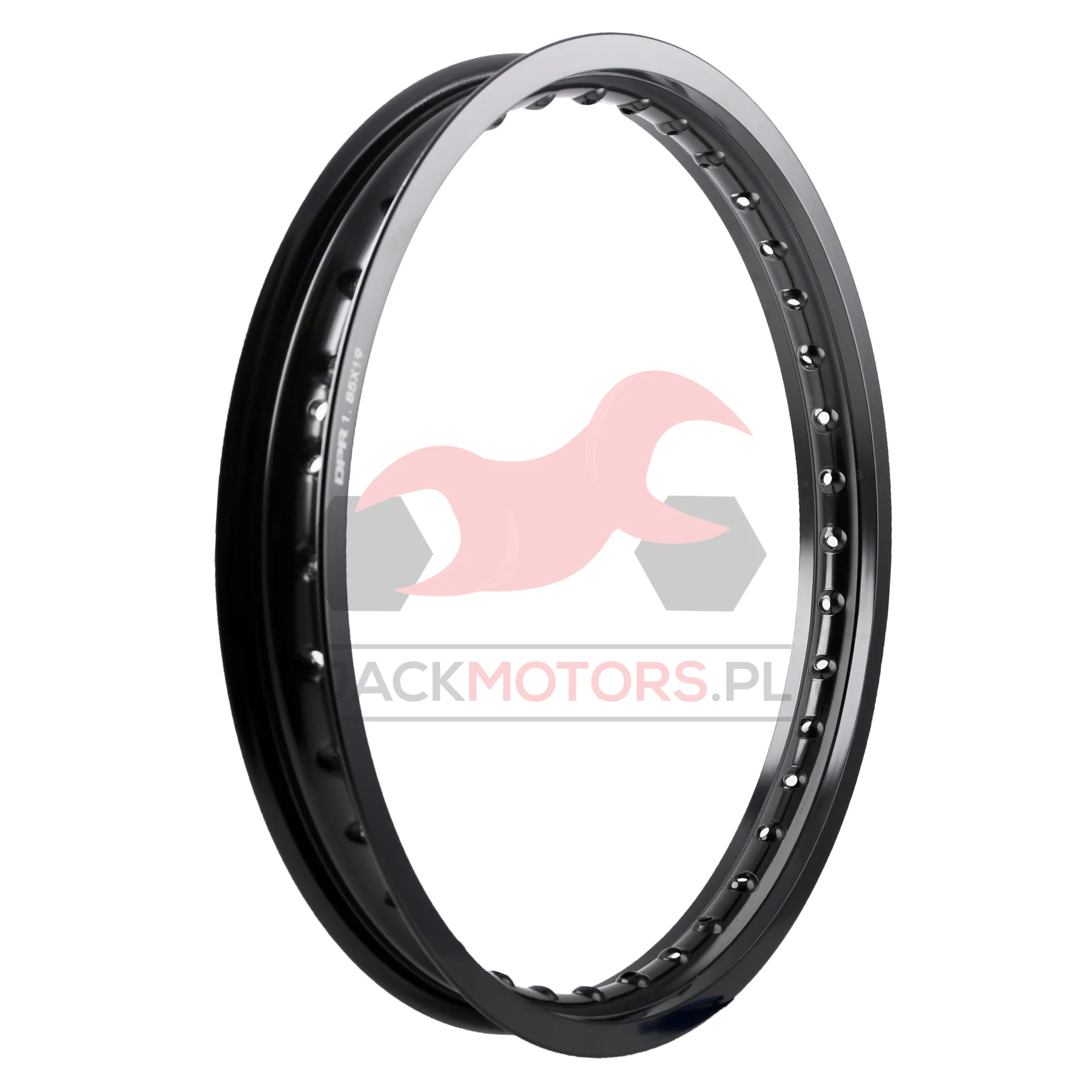 Obręcz koła WSK SHL 1,85 × 19 aluminiowa czarna DPR Classic — ujęcie 2