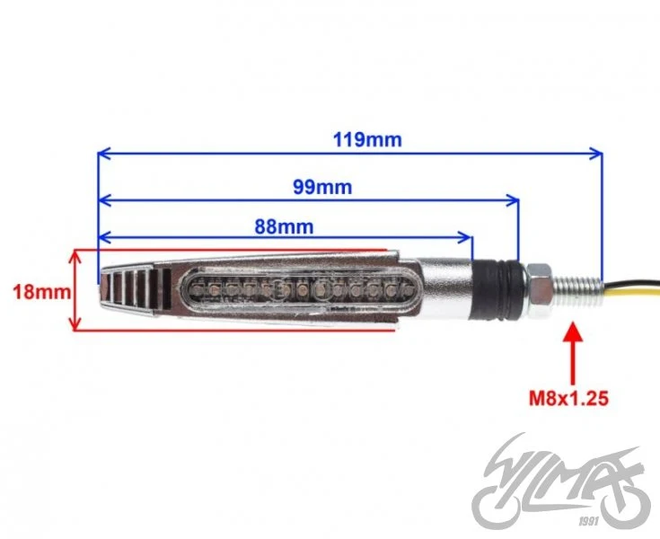 Kierunkowskaz LED sekwencyjny 12 V 5 W, chrom — AL9192 — ujęcie 3