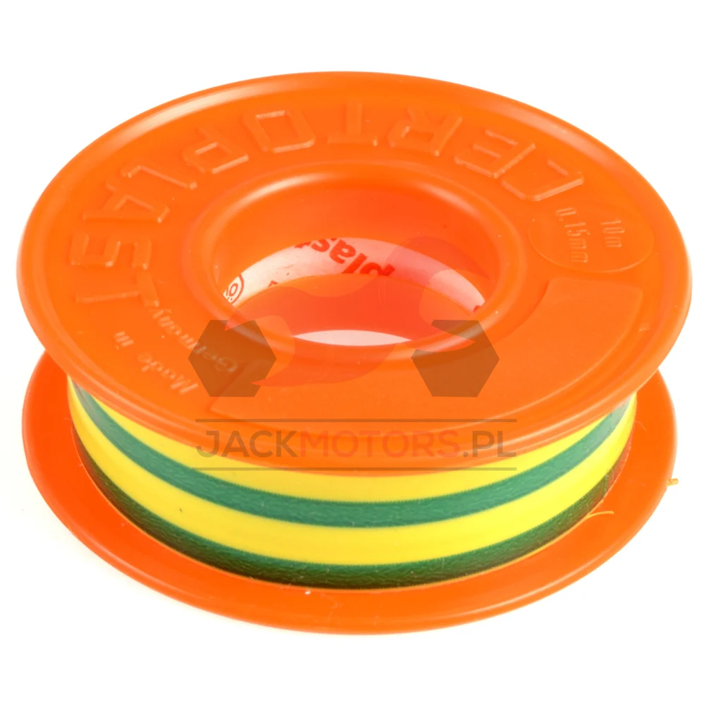 Taśma izolacyjna PVC certoplast 10 × 15 zielono żółta — ujęcie 1