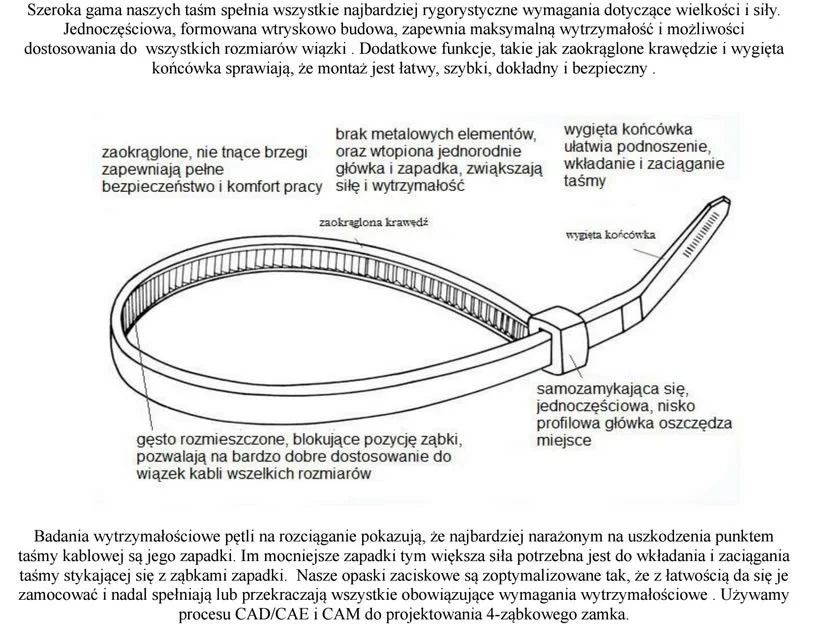 Opaska zaciskowa 140x2.5mm 8kg Biała 100szt. TSL — ujęcie 3