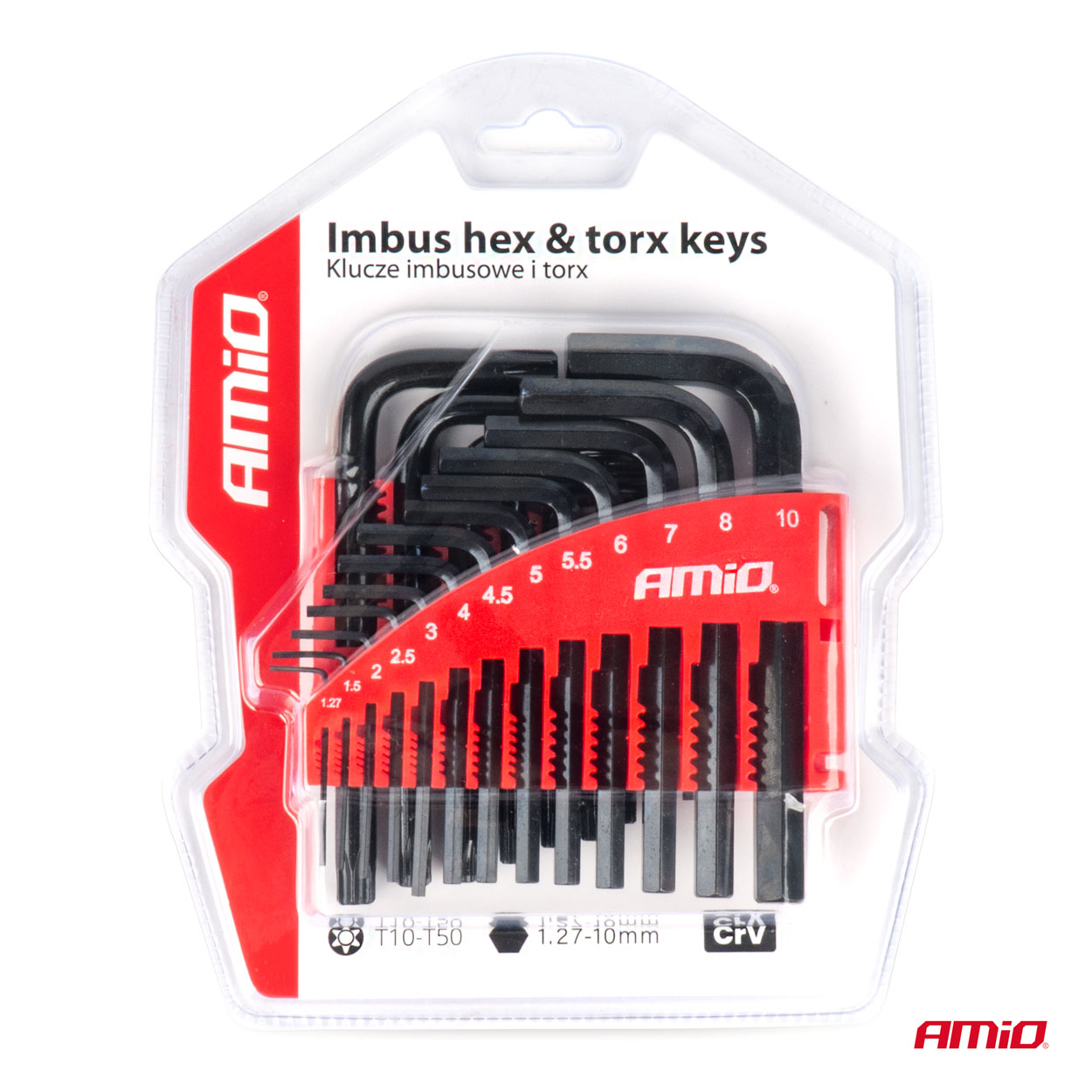 Klucze IMBUS HEX TORX CRV imbusy zestaw czarne 22 szt. — ujęcie 5