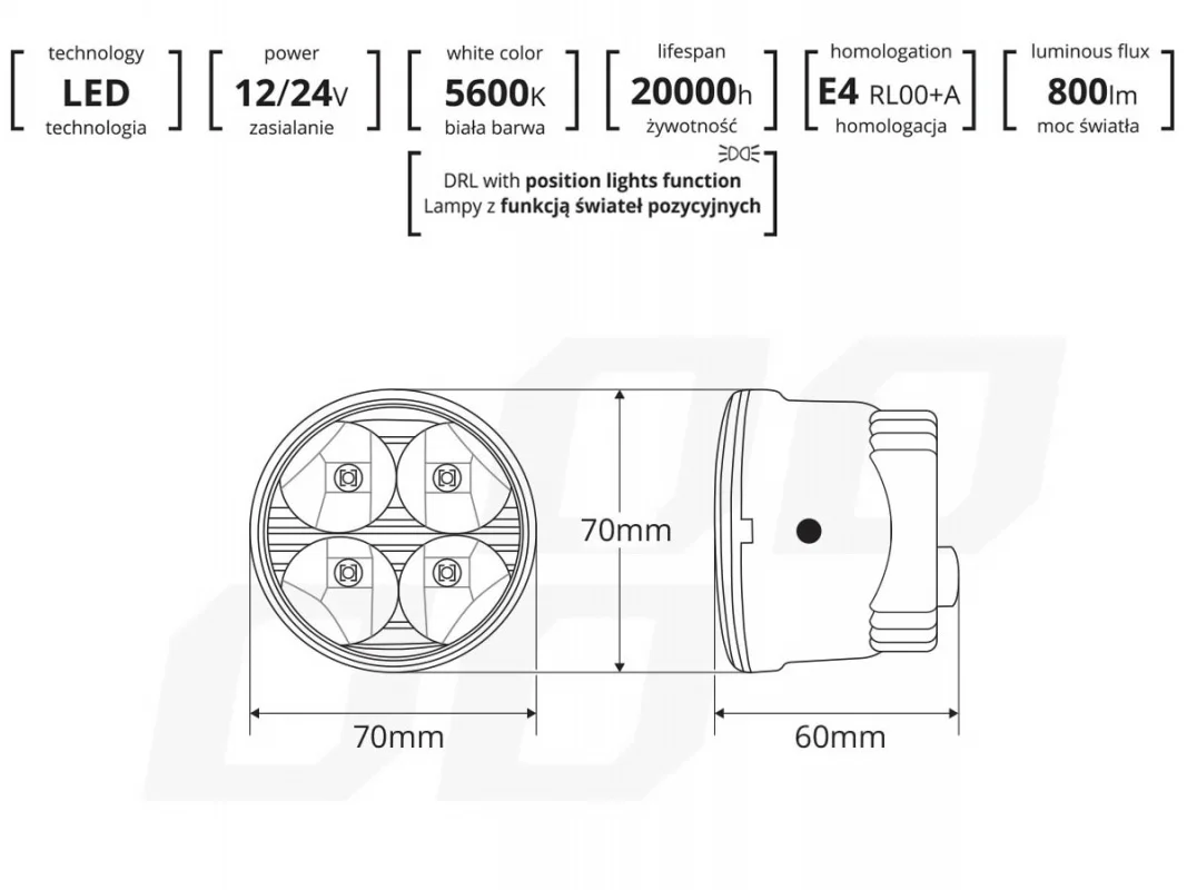 Lampy dzienne diodowe 4 HP LED AMIO by NSSC 510HP — ujęcie 3