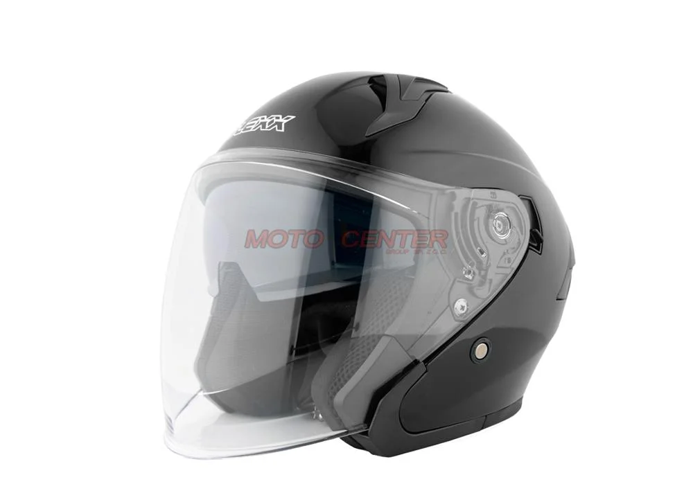 Kask motocyklowy otwarty z blendą BLEXX YA-620 czarny połysk M ECER22.06 — ujęcie 1