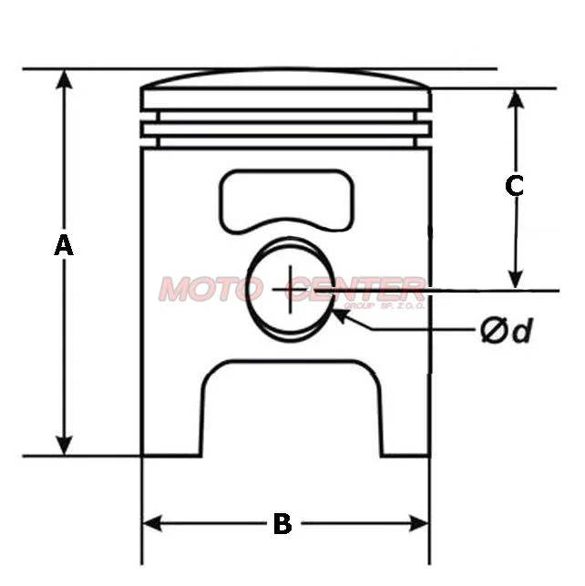 Tłok 40,40 × 12 × 26,00 mm, skuter 2T PIAGGIO TYPHOON 50 cm³ — ujęcie 2