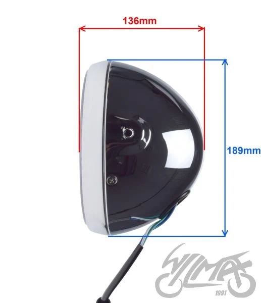 Chromowana lampa przednia H4 z bocznym mocowaniem — AW2438 — ujęcie 2