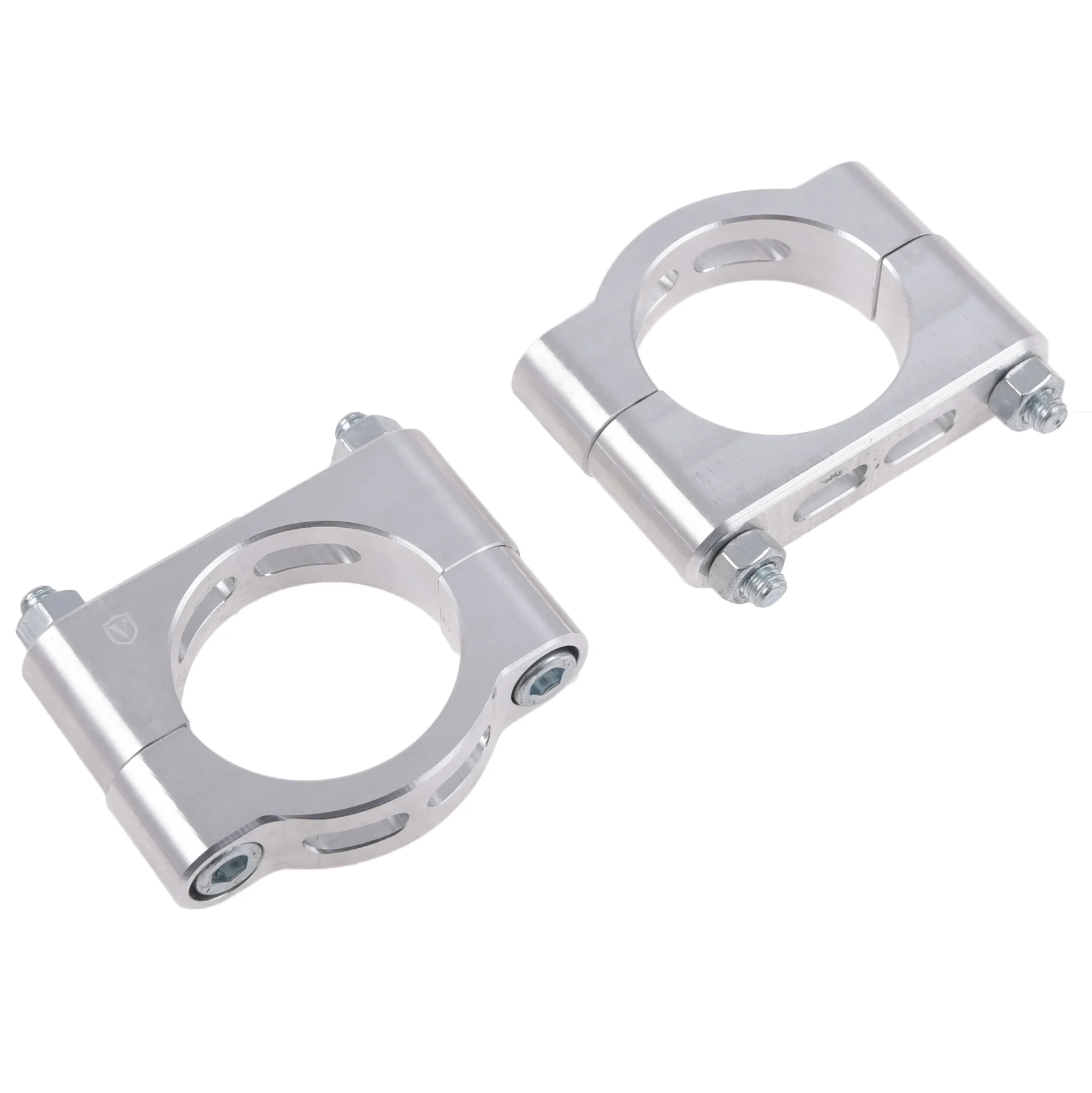 Uchwyt błotnika przód Simson srebrny aluminium CNC anoda kpl. Venandi — ujęcie 1
