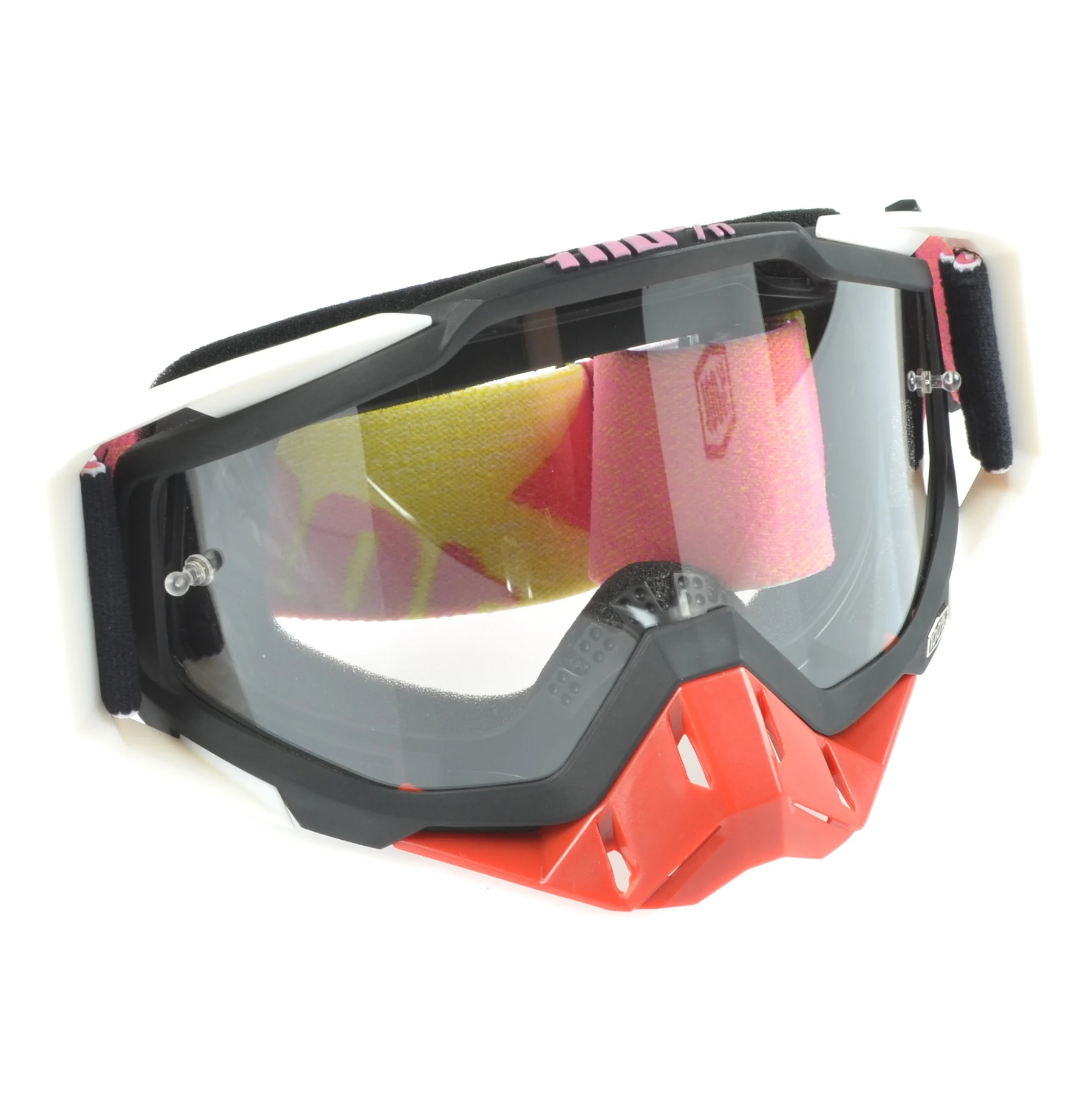 Gogle Replika czarno białe transparent lens
