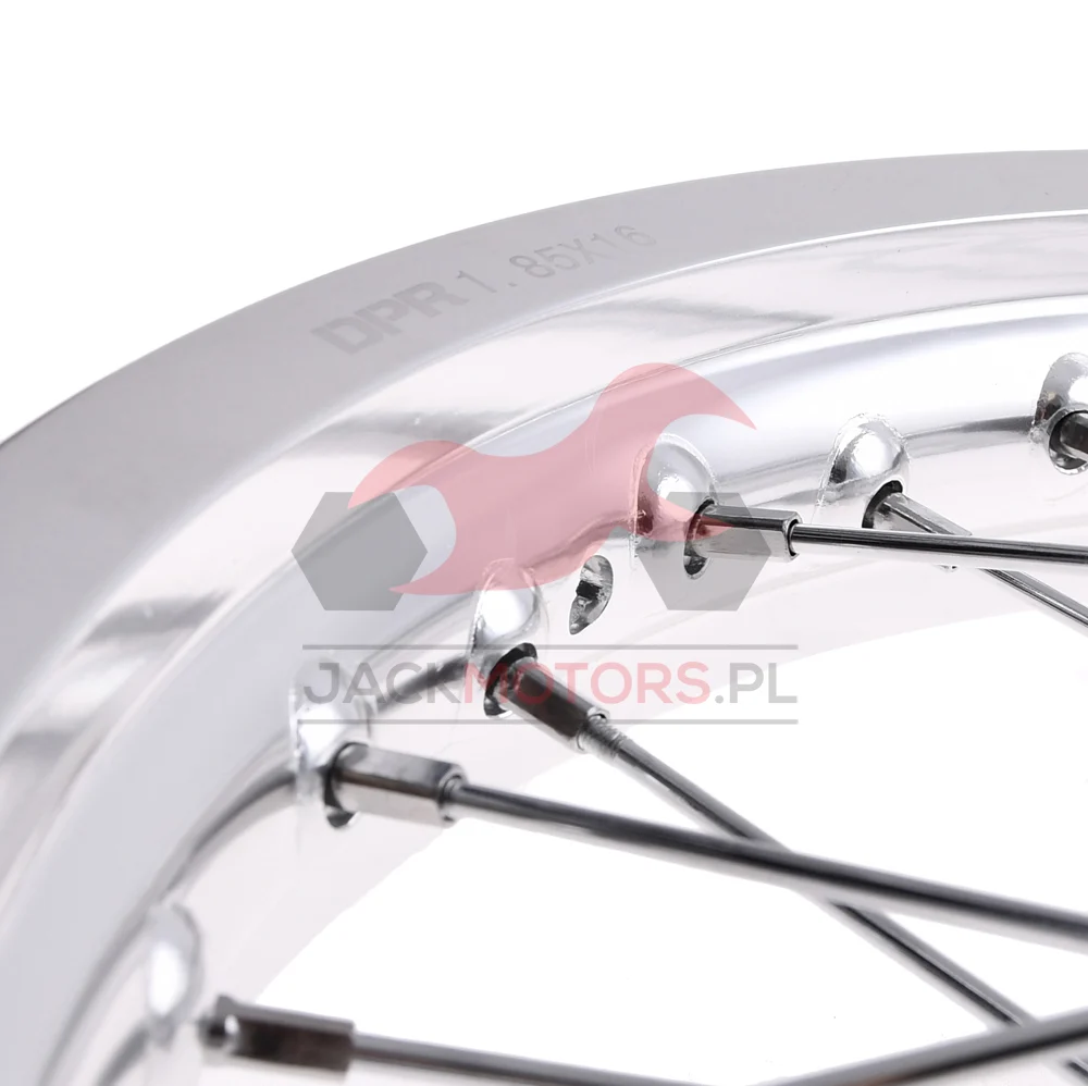 Koło jezdne Simson S51 1,85 × 16 aluminium DPR Classic srebrna piasta + szprychy chrom — ujęcie 2