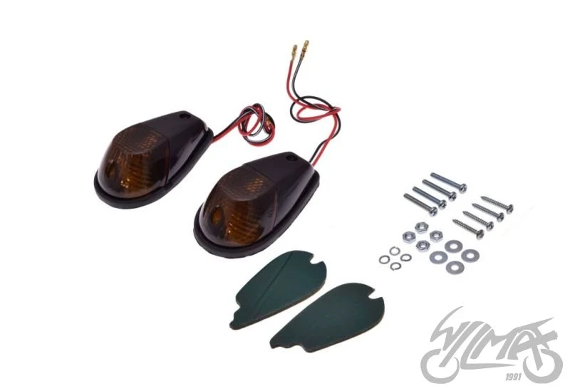 Kierunkowskazy na owiewkę, czarne, ciemny klosz, 12 V 23 W — para — ujęcie 1