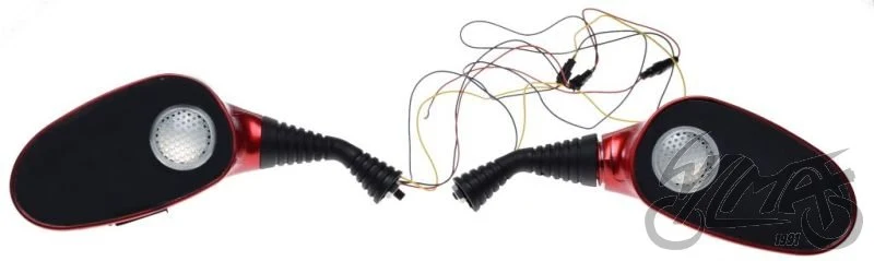 Lusterka z głośnikami, MP3 i radiem, czerwone — M8 × 1,25, para — ujęcie 3