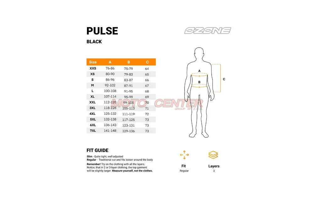 Kurtka motocyklowa Tekstylna OZONE Pulse czarna 7XL — ujęcie 3