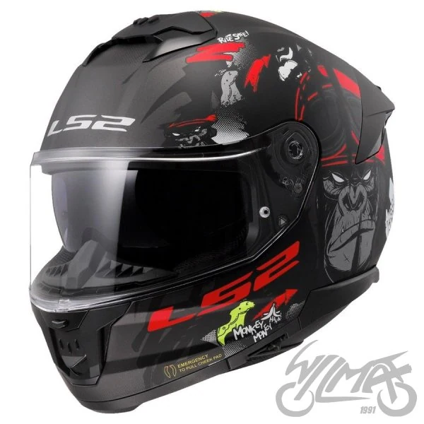 Kask LS2 FF808 Stream II Angry Monkey B.Red — rozmiar S — ujęcie 1