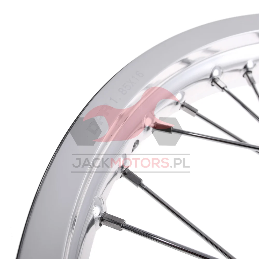 Koło jezdne Simson S51 1,85 × 16 aluminium DPR Classic czarna piasta + szprychy chrom — ujęcie 3