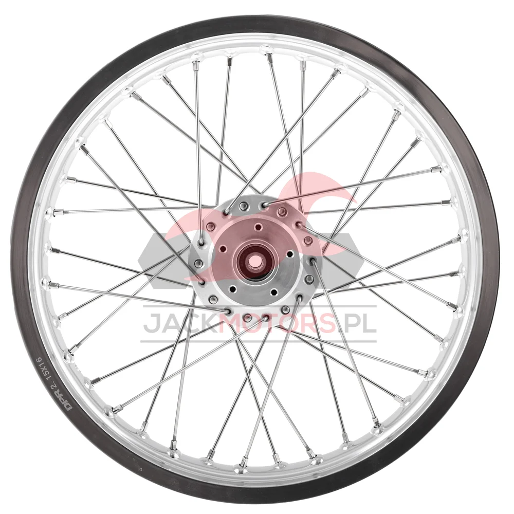 Koło jezdne Simson S51 2,15 × 16 aluminium DPR Classic srebrna piasta + szprychy INOX — ujęcie 3