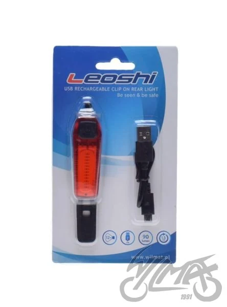 Lampka rowerowa tylna LED COB USB 90 lm — ujęcie 2