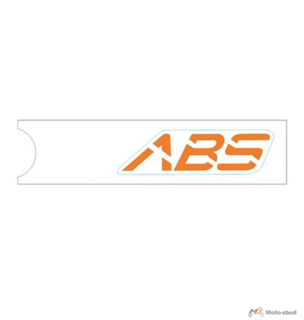 Naklejka "ABS" na błotnik przód pomarańcz lewa (nr kat.1210343-011000) (Zontes ZT 350-GK)