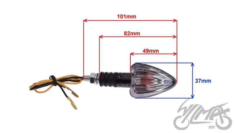 Kierunkowskaz stożkowy z nacięciami, jasny, wzór carbon, 12 V 10 W — AL70031B — ujęcie 2