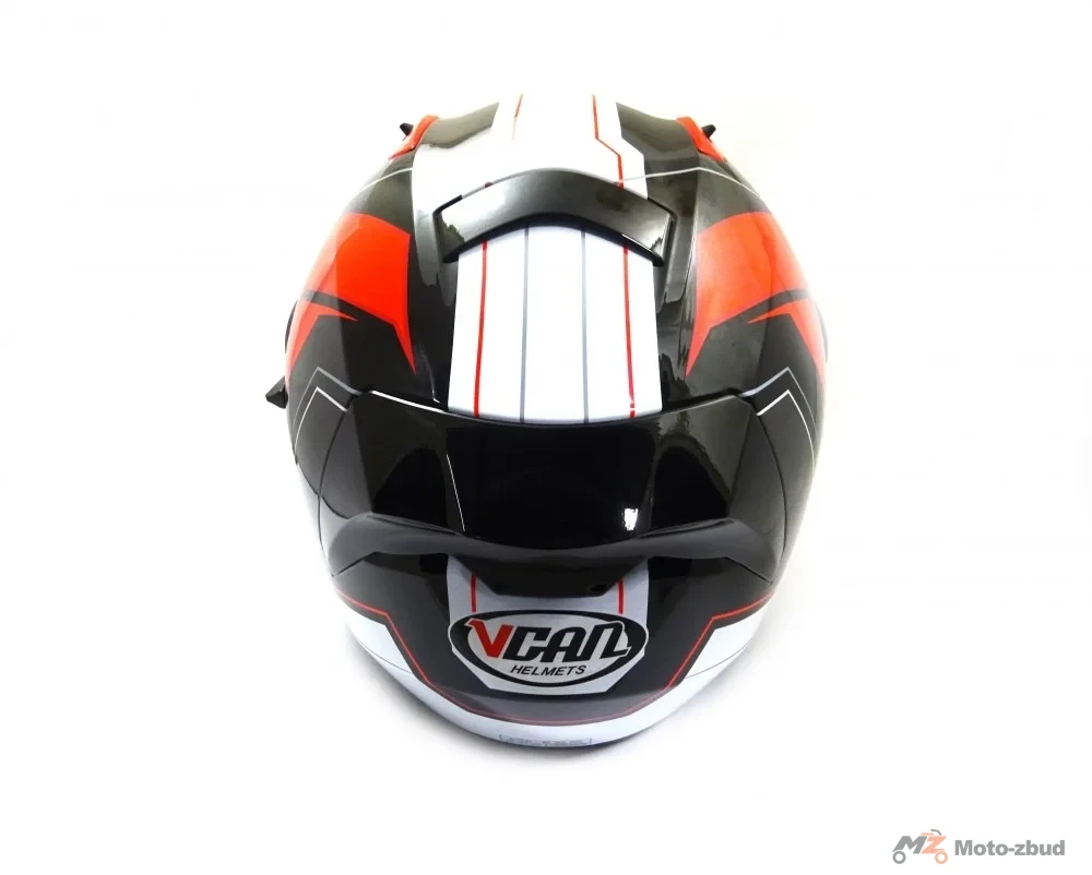 Kask VCAN model V128 1C integralny z blendą czarno-biało-czerwony XL — ujęcie 4