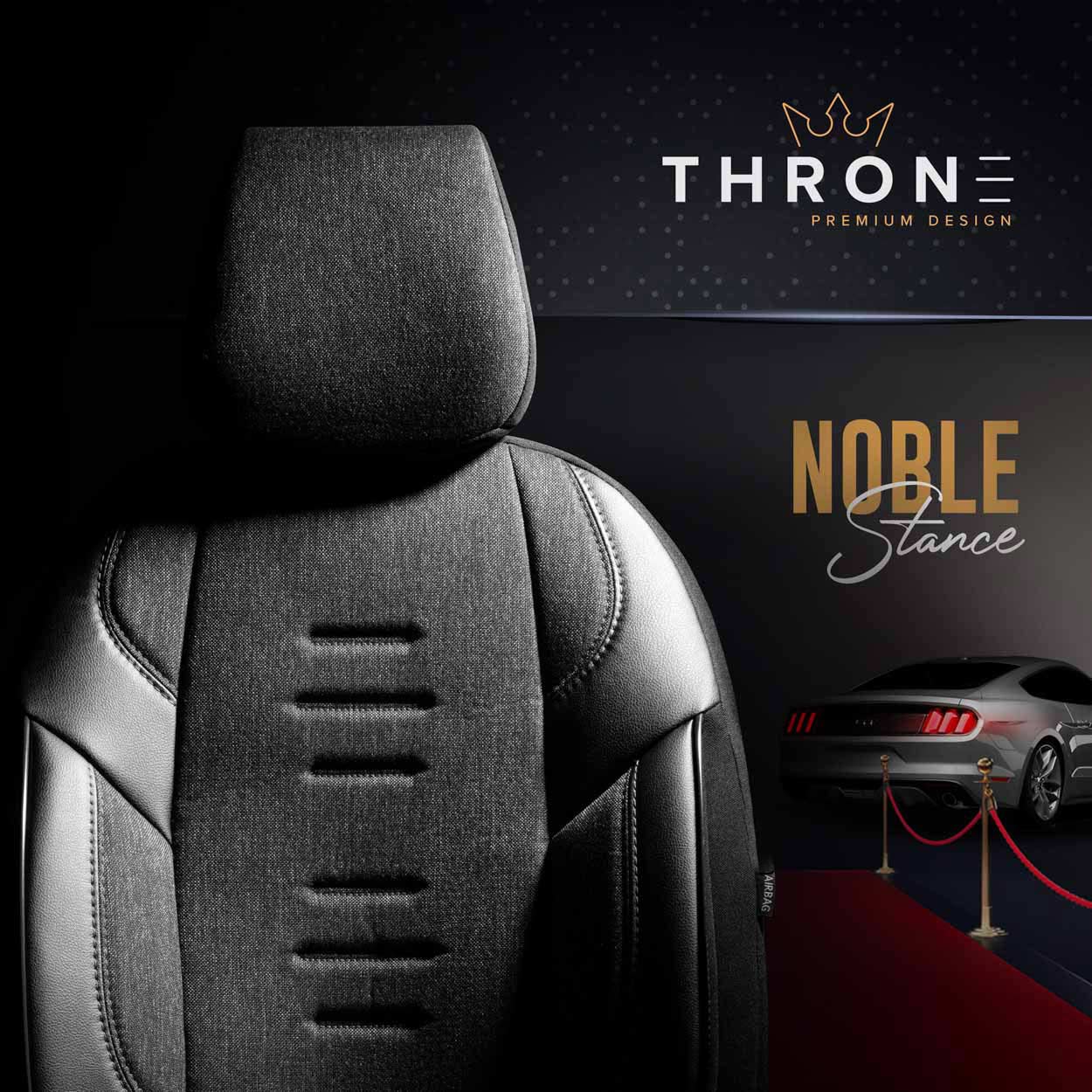 Komplet pokrowców na fotele samochodowe OTOM THRONE 102 SMOKED 3-ZIP — ujęcie 8