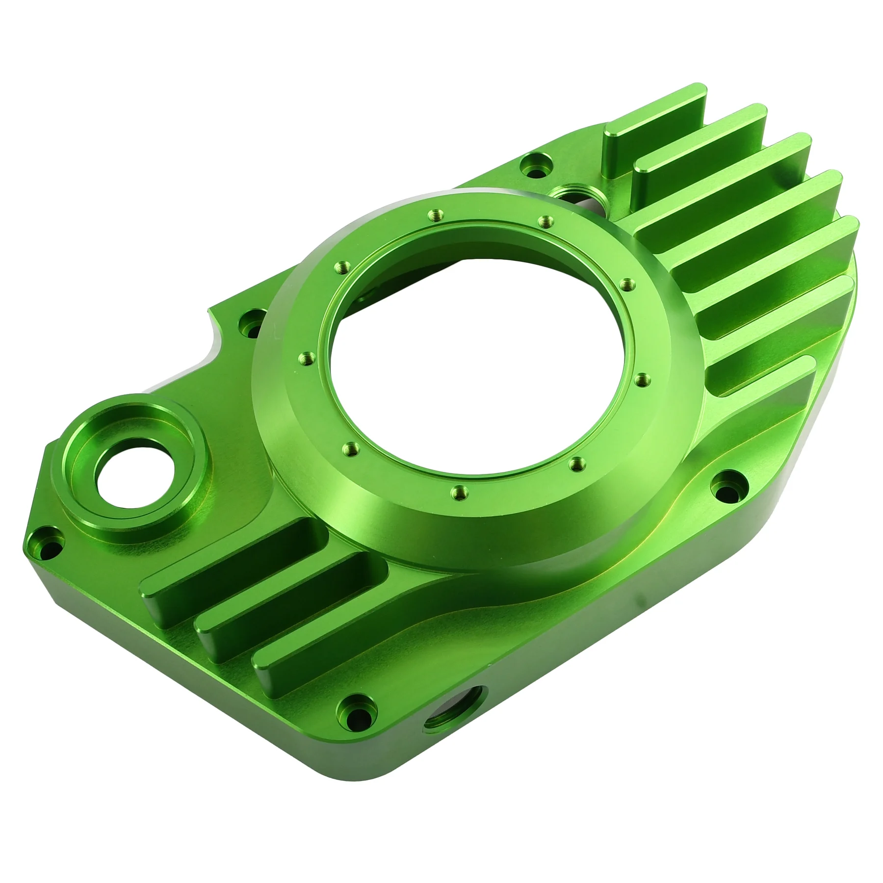 Pokrywa silnika Simson S51 SR50 lewa aluminium CNC clear zielona + śruby DPR Performance — ujęcie 3