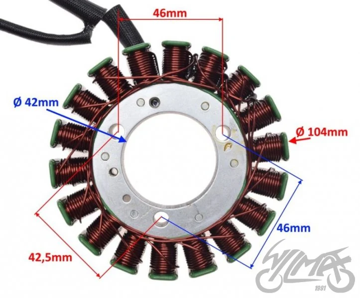Stator 18 cewek do Yamaha TMAX500 — 2001–2003 — ujęcie 2