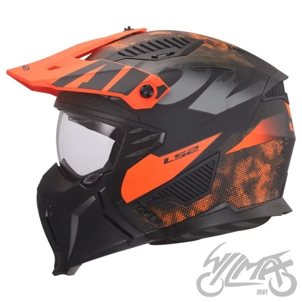Kask LS2 OF606 Drifter gas Grey Orange — rozmiar M — ujęcie 2