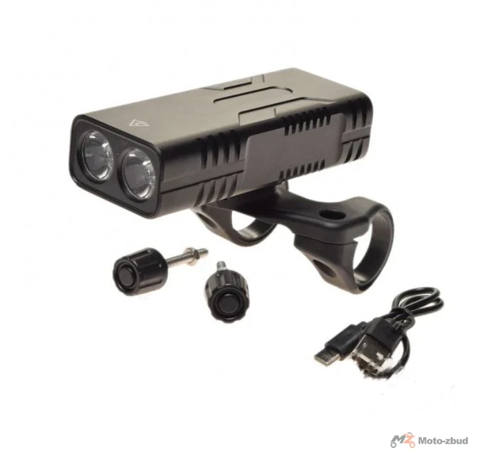 Lampka rowerowa przednia 2 LED aluminiowa 850 lm 10000 mAh