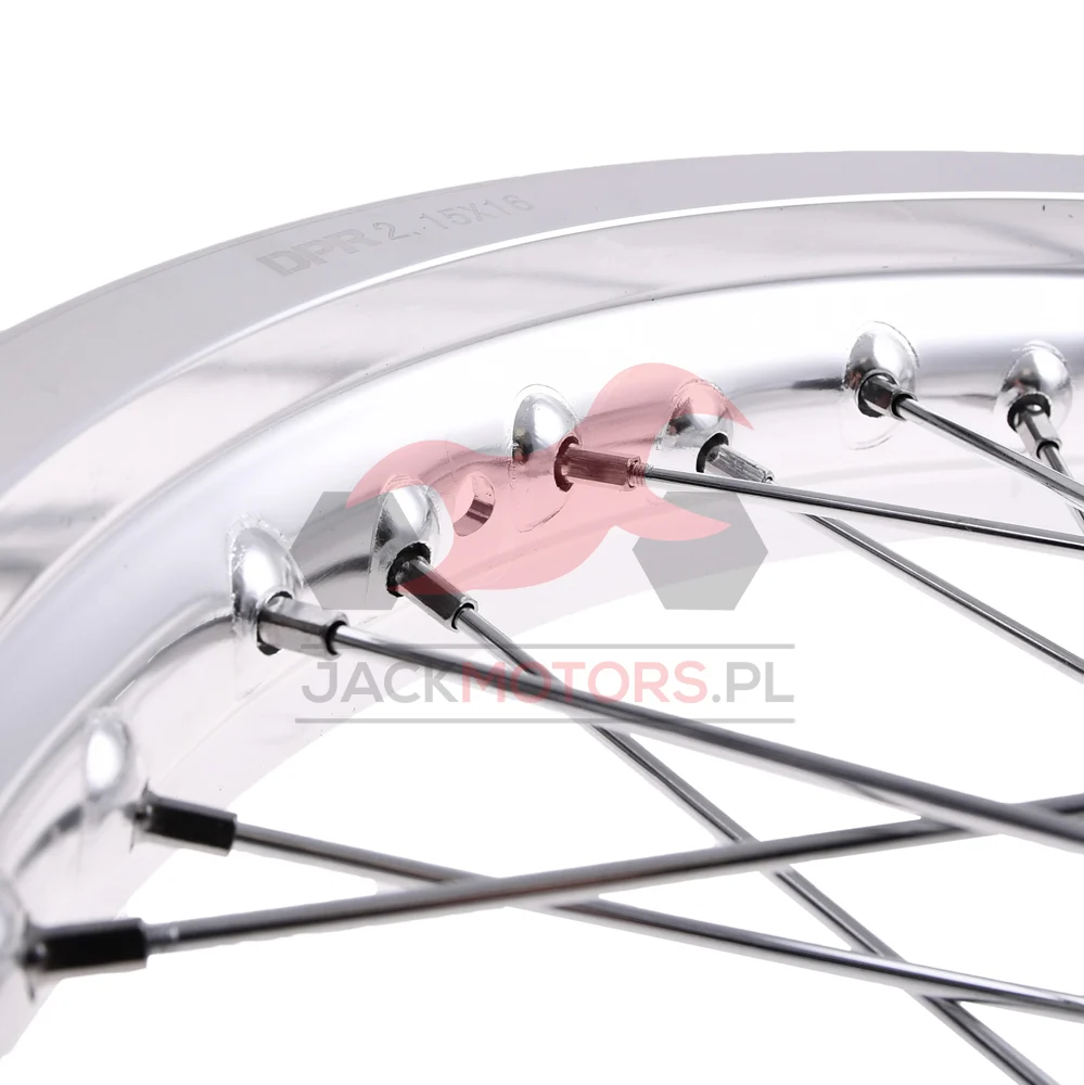 Koło jezdne Simson S51 2,15 × 16 aluminium DPR Classic srebrna piasta + szprychy chrom — ujęcie 3
