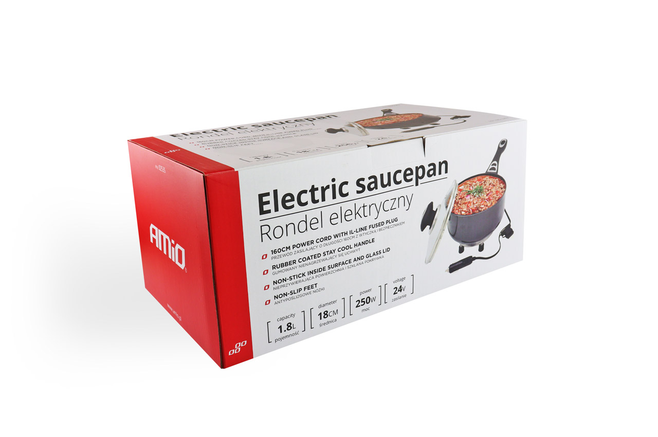 Rondel garnek elektryczny z pokrywką do samochodu 18 cm x 8 cm 250 W 24 V — ujęcie 5