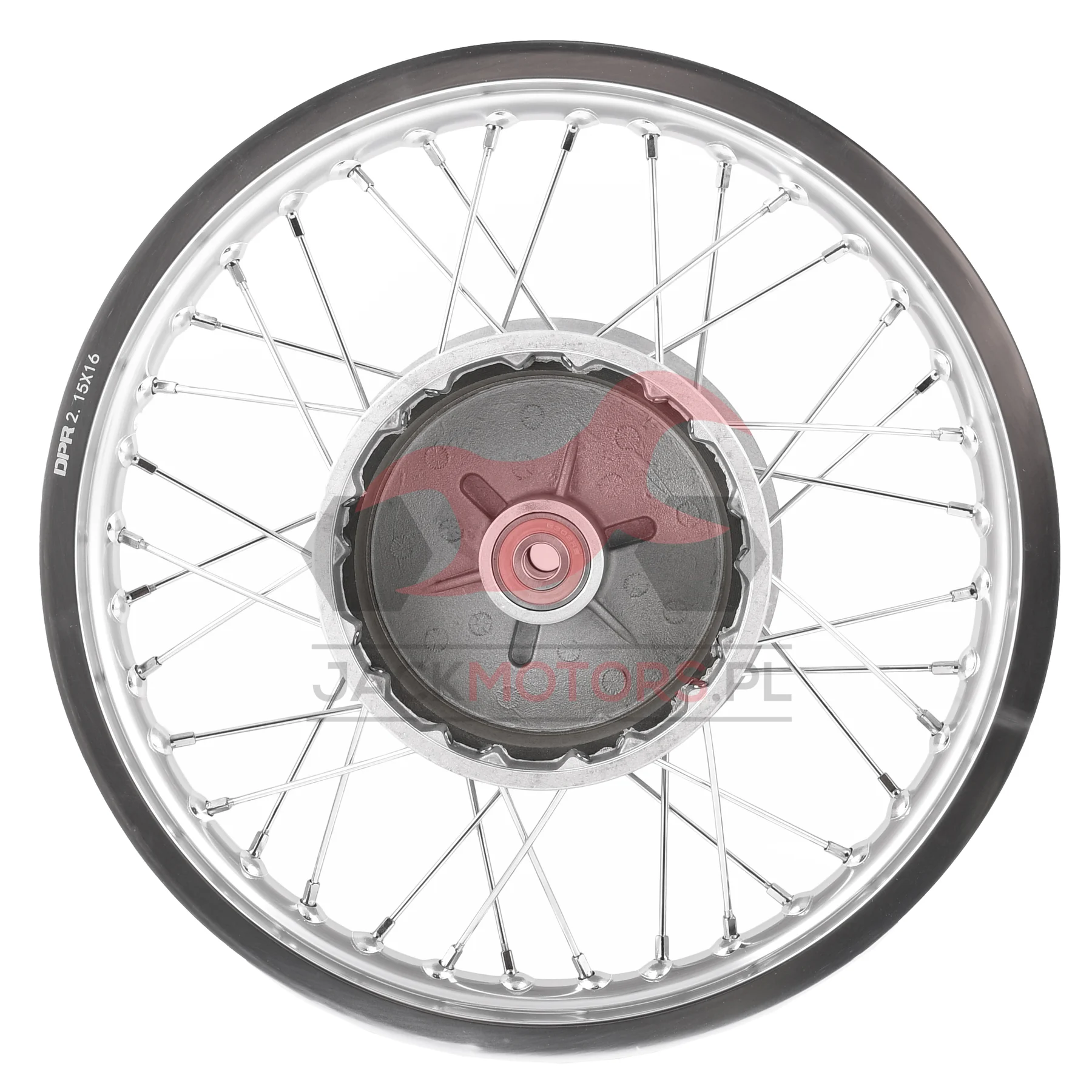 Koło jezdne tył MZ ETZ 251 2,15 × 16 aluminium DPR Classic srebrna piasta + szprychy chrom — ujęcie 2