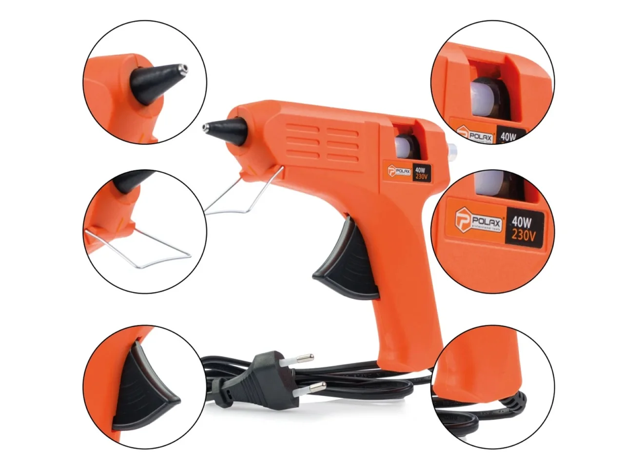 Pistolet do klejenia na gorąco klejarka Ø11,2 mm 40 W Polax — ujęcie 4