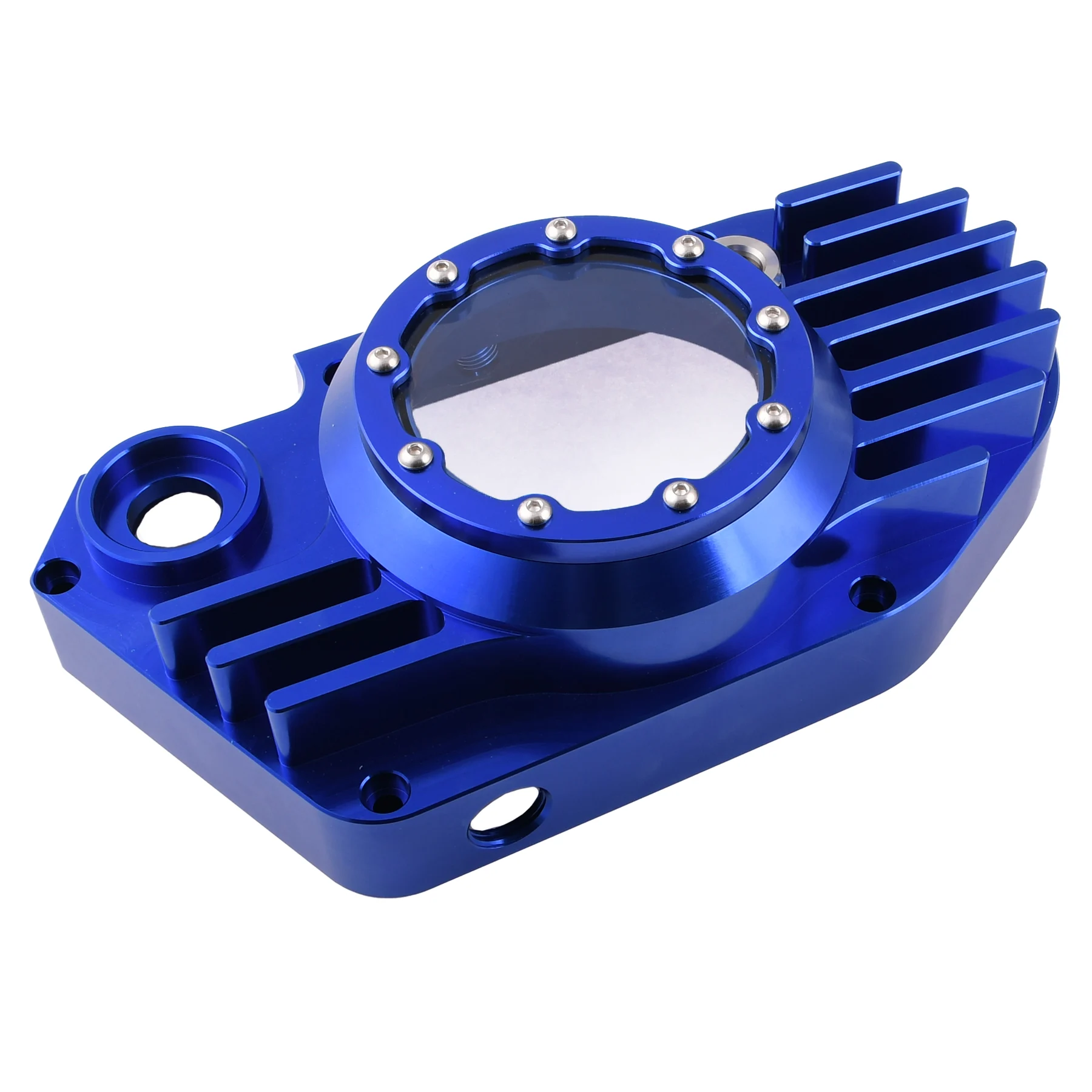Pokrywa silnika Simson S51 SR50 lewa aluminium CNC clear niebieska + śruby DPR Performance — ujęcie 8