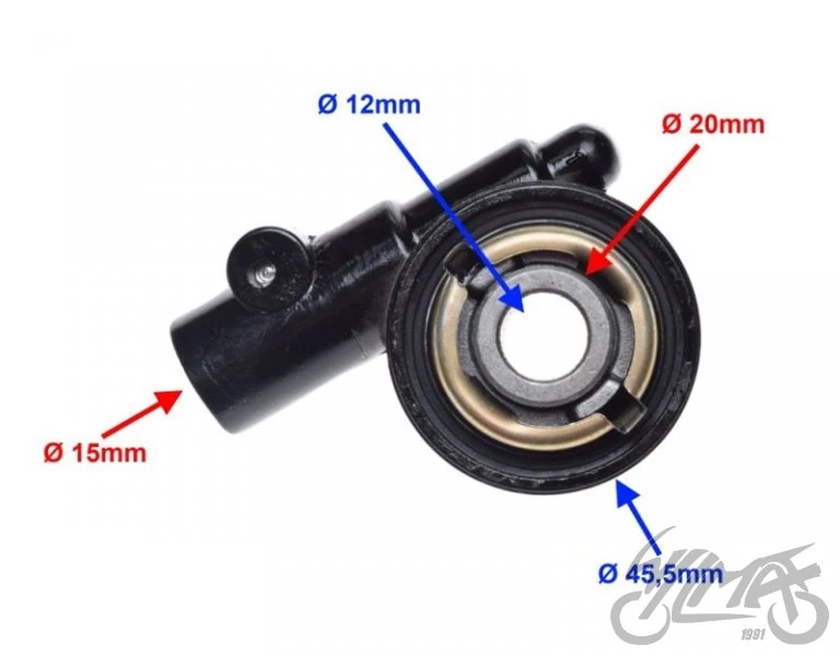 Napęd prędkościomierza Shotgun / Kymco — czarny, oś 12 mm — ZU7030 — ujęcie 2