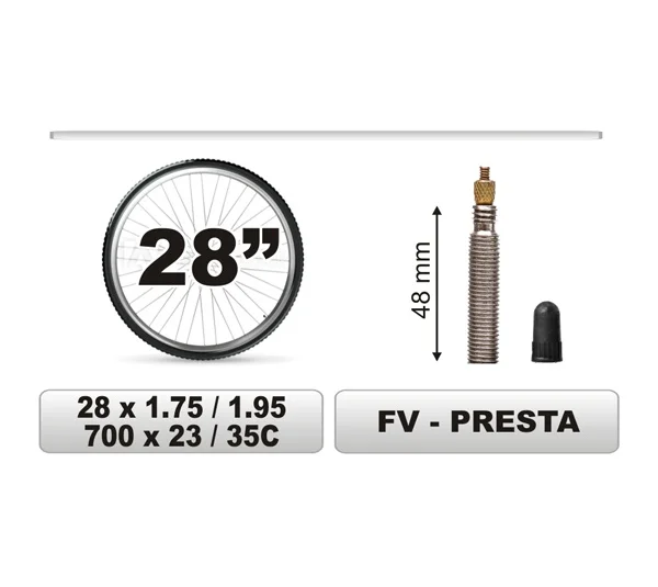 DĘTKA ROWEROWA rozmiar 28 x 1,75 / 1,95 FV - PRESTA
