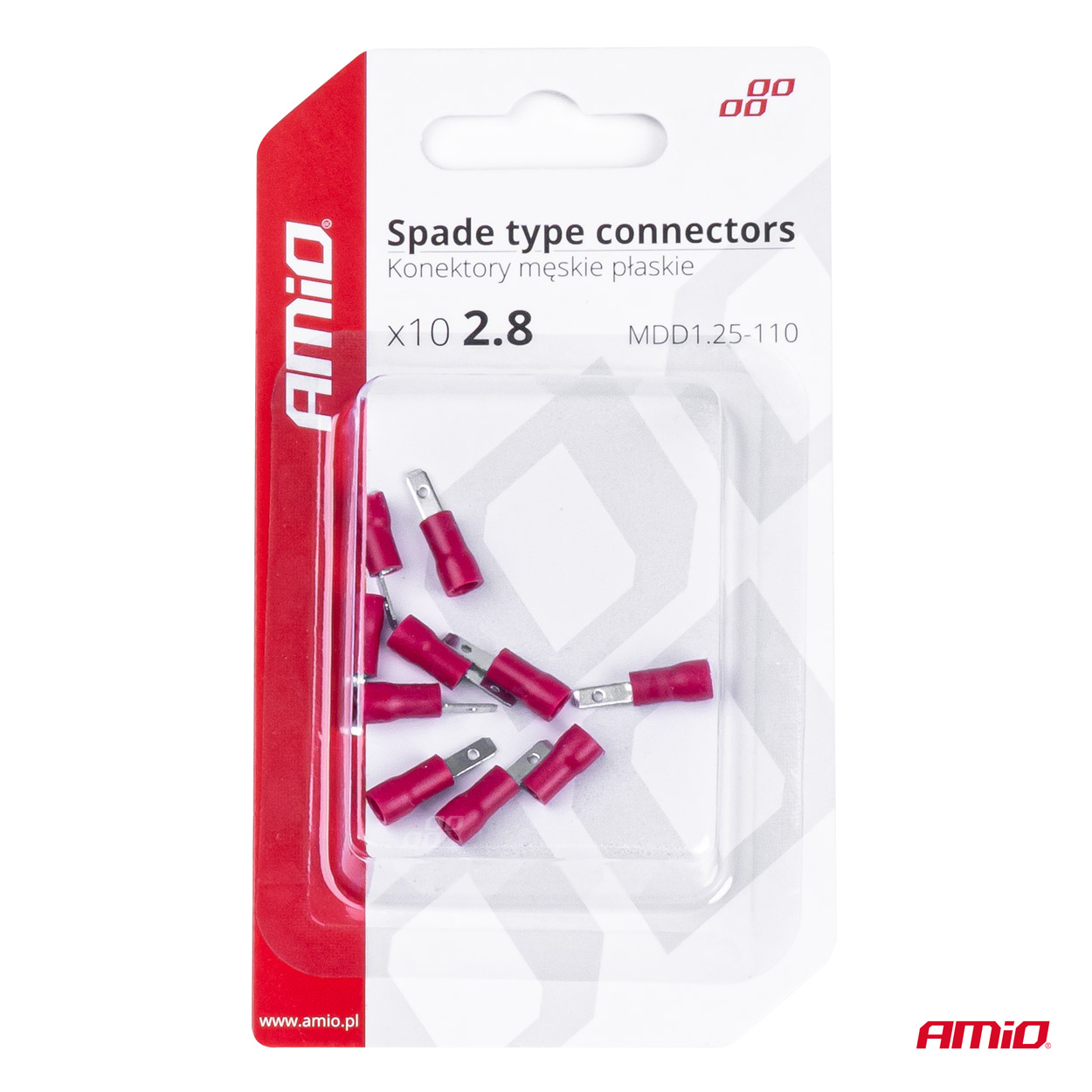 Konektory izolowane męskie płaskie 2.8 mm 0.5-1.5mm2 10A 10 szt. — ujęcie 4